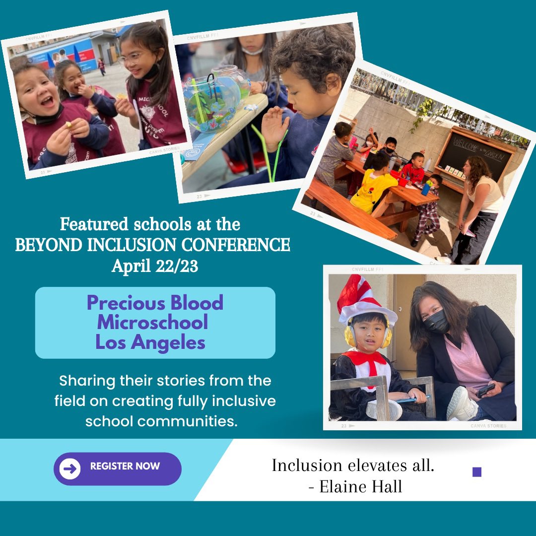 DrChrisArellano's tweet photo. @pb_school will be featured at the Beyond Inclusion conference this weekend. From panelists to presenters to participants to performances, there is nothing small about this microschool.@JillAnnable @Inclusion4kids @cmccejka https://t.co/yqRBbTbLGx