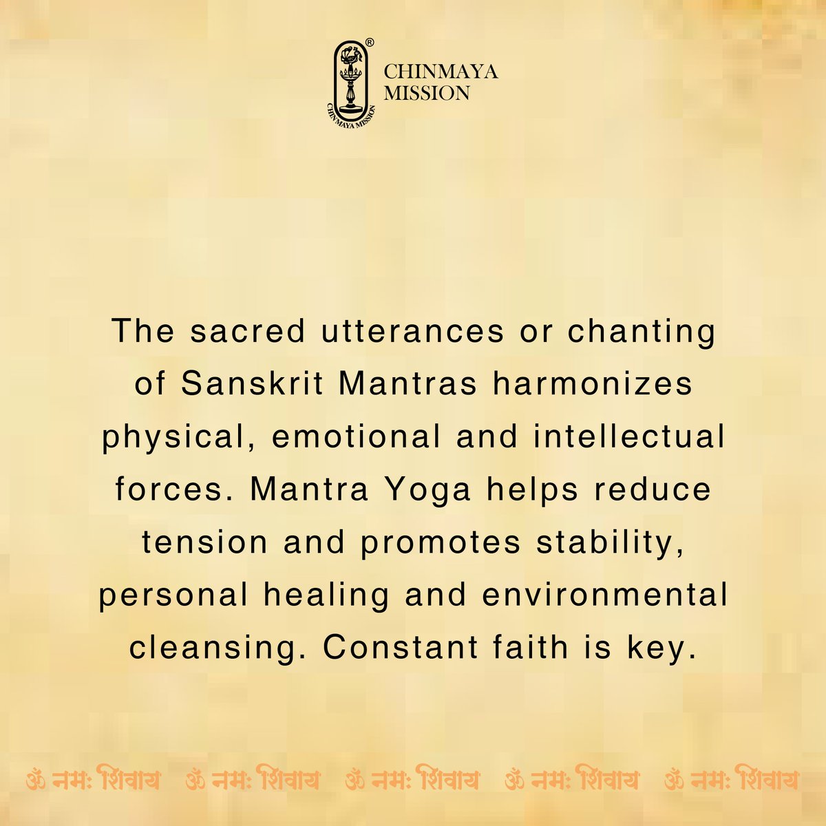 ManishaMK's tweet photo. Bringing focus to the meaning of the mantra and meditating on it also brings stability.

This is a great reminder of the power of our minds, and the importance of mindfulness!

#ChinmayaMission #CCMT #PujyaGurudev  #Positivity #PujyaGurudev #SwamiChinmayananda #PowerOfChanting https://t.co/MhKzG1sLRc