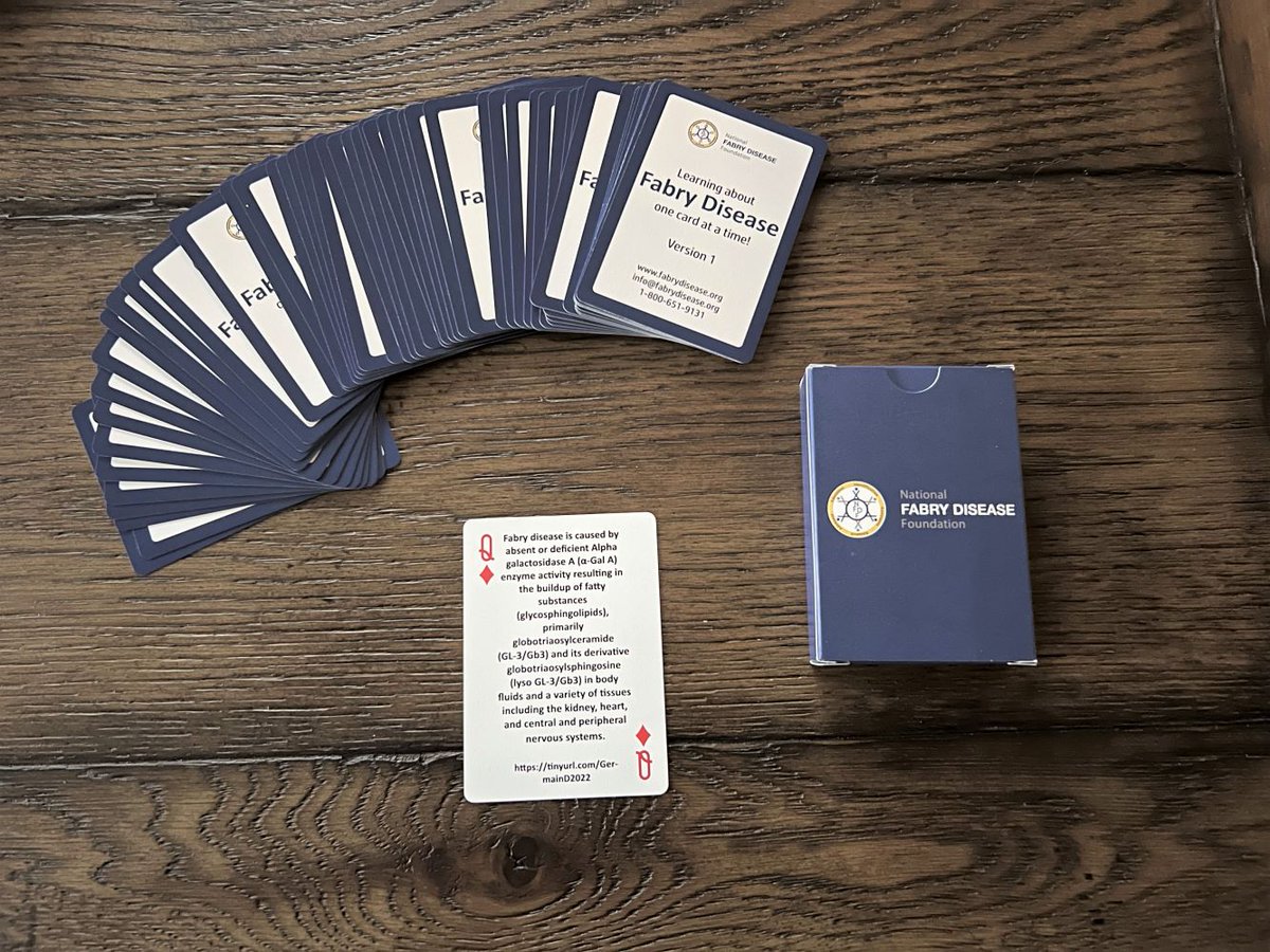FabryDisease1's tweet photo. #FDAM day #18. See the King of Clubs below. GLA gene variants that cause Fabry disease are usually inherited from a parent. Sometimes a new variant spontaneously occurs in a family for the first time. The first-time occurrence is called a "de novo" variant. #fabry #fabrydisease https://t.co/fV7EmFHAAZ