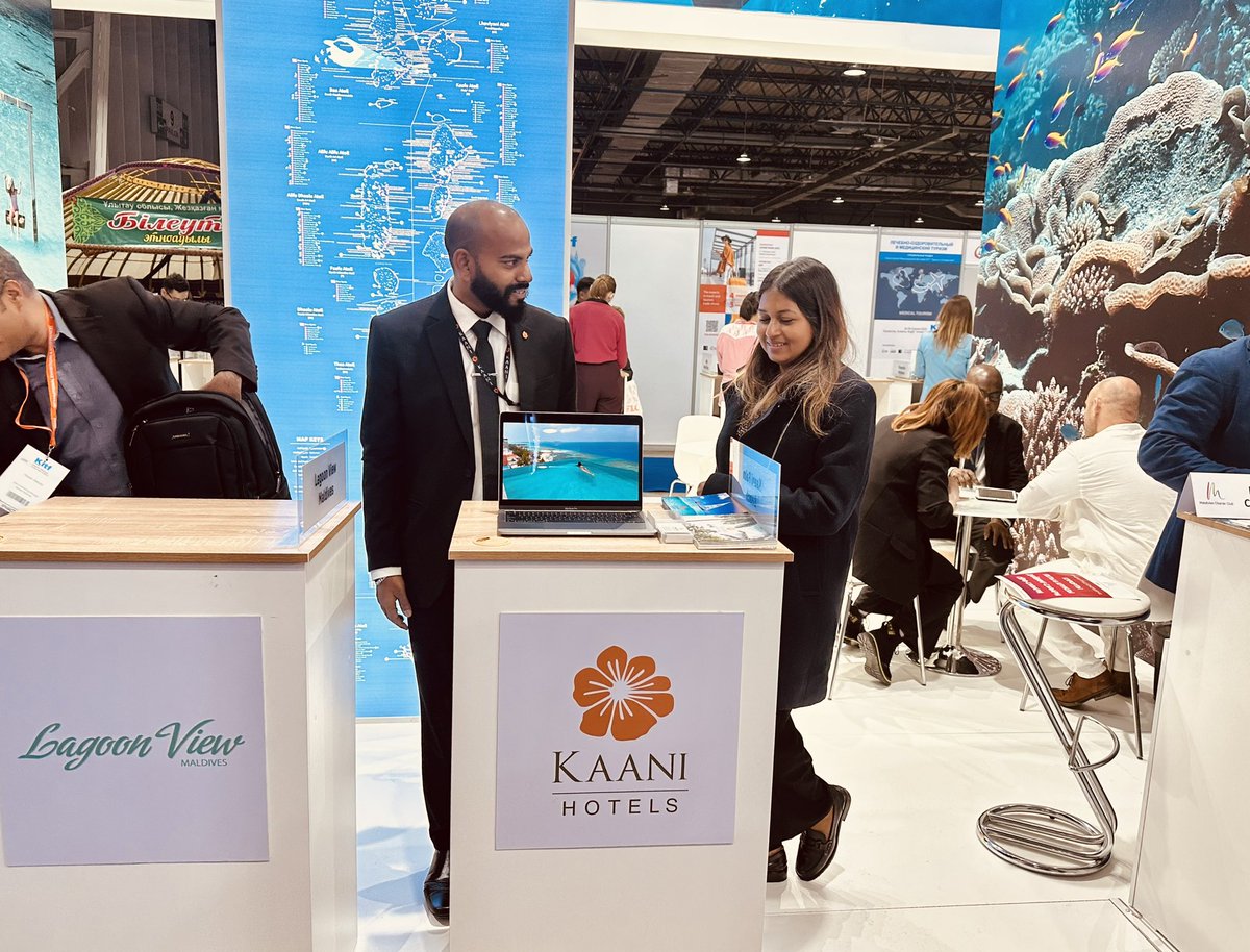 kaaniablo's tweet photo. Promoting Local Island Tourism at Khazhakstan International Travel Fair. @visitmaldives @MoTmv @ibusolih @aasisaleem #localislandtourism #kaanihotels https://t.co/sljCUbtU6T