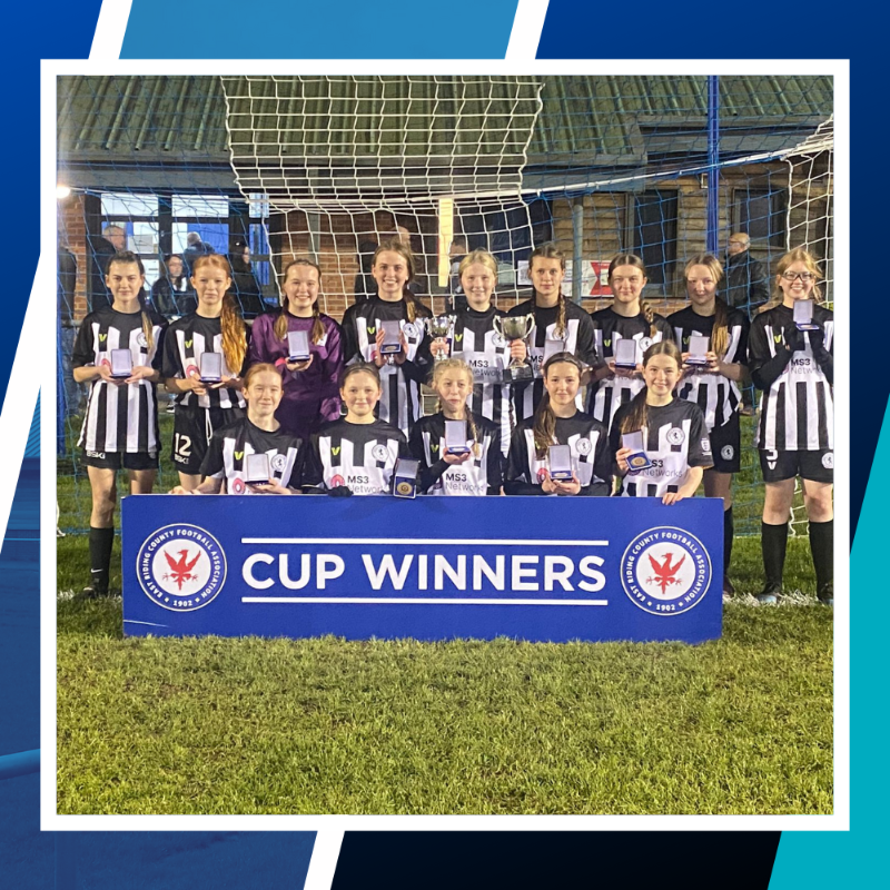 EastRidingFA's tweet photo. 🏆 Congratulations to @HessleSC Pumas who last night lifted the 𝗨𝟭𝟰 𝗚𝗶𝗿𝗹𝘀 𝗖𝗼𝘂𝗻𝘁𝘆 𝗖𝘂𝗽 after defeating Cottingham Rangers on penalties after the game finished 1-1.

Thank you to both sides and our team of match officials for making it such a great final 🤩