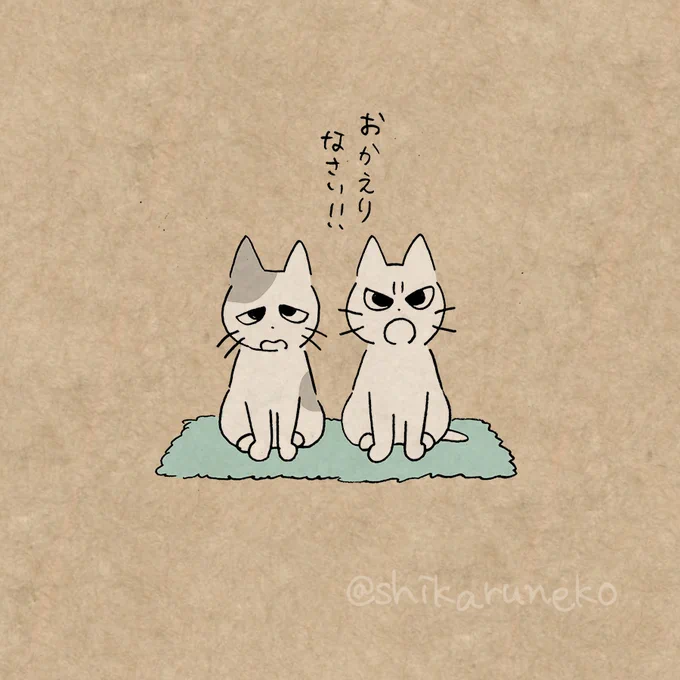 帰りが遅くなってしまった人と、しかるねこと、うれうねこ(と、ながめるねこと、あまやかすねこ) https://t.co/1CCg6NTviH