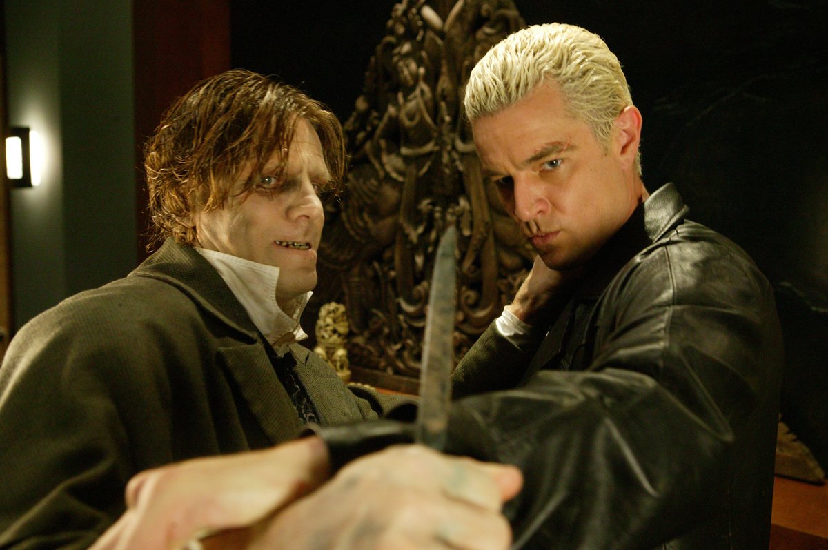 jamie_marsters's tweet photo. Pic of the Day: @JamesMarstersOf vs @TemplemanSimon in #Angel #5.4 "Hell Bound" 

#JamesMarsters #SimonTempleman #AngeltheSeries #Spike #vs #Pavayne #FaceOff #OrISupposeMoreAccurately #KnifeOff #EitherThatOrAnIntenseTango #LikeProperAddamsStyle #AndNowImPicturingTheTango #TeeHee https://t.co/bAbWkyUfko