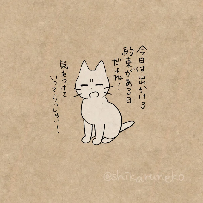 約束したものの直前に面倒になる人を叱ってくれる猫 