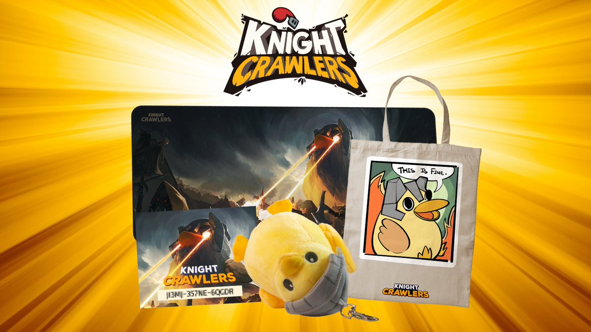 iterco_games's tweet photo. ⚔️COMPETITION⚔️

KNIGHT CRAWLERS launches May 4th! 
Would you like to win a Steam Key, and this awesome prize pack including our duck plush keychain, deskmat, and tote bag?

🙌Follow us and @crawlersgame 
🔁RT this

Open to all, 2x winners picked May 3rd. 
Best of luck! 👋 https://t.co/HwiRWOUXYz