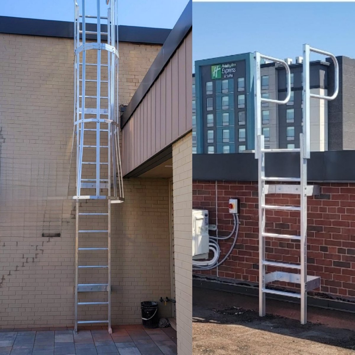 RoofcanToronto's tweet photo. We install fixed wall ladders for easy roof access.  Call or DM us for a quote.

#roofing #torontoflatroofing #commercialroofing #roofcan #wallaccessladders #propertymanagement #pmspringfest https://t.co/kOYH5fk6W8