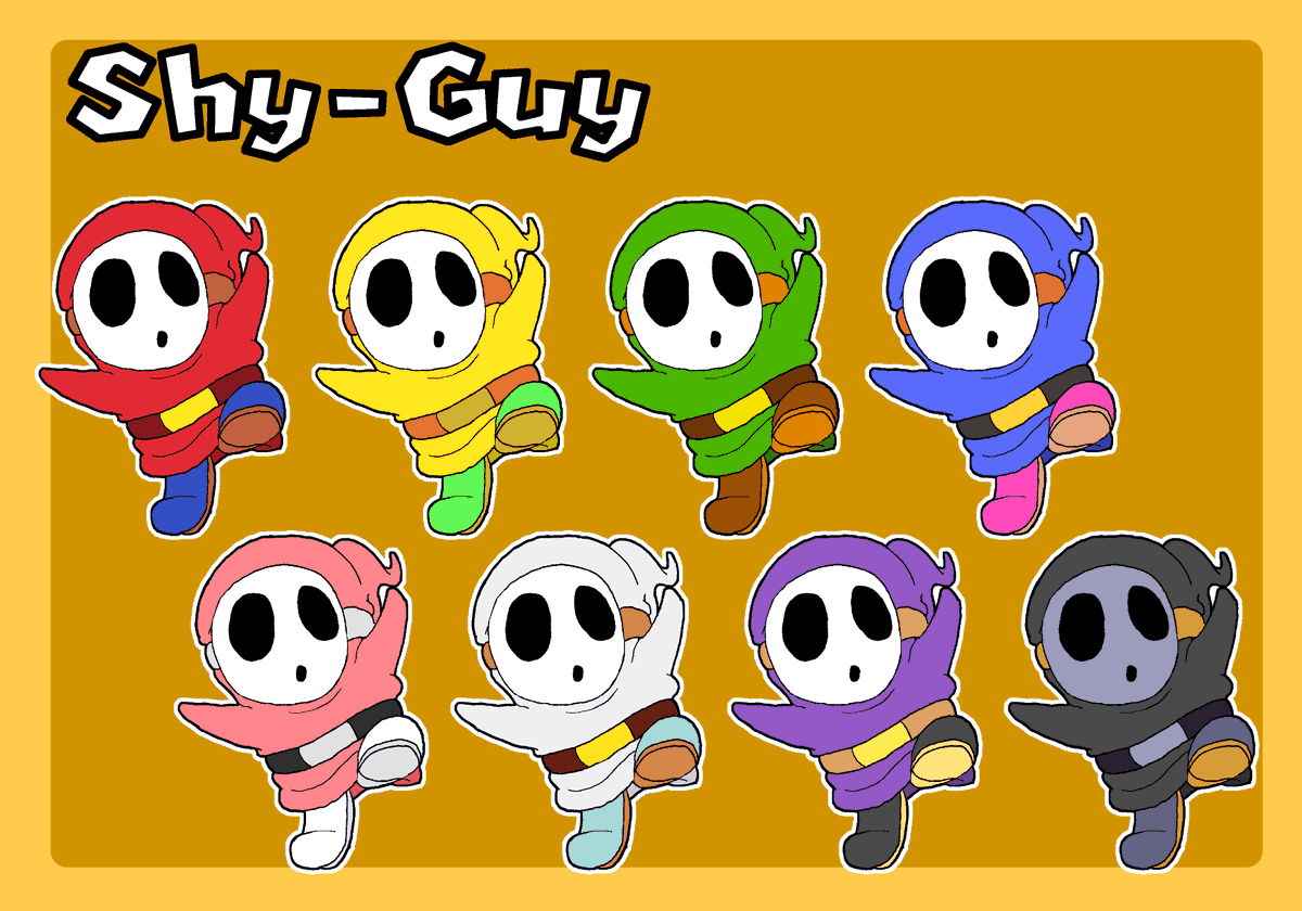 AngerSquared's tweet photo. Smash Pallet time once again! Whether you like em or not, Shy Guys have become a staple in both the Yoshi and Mario series!
#myart #SmashBros #SuperSmashBros #pallet #palletswap #enemydesign #SuperMario #design #characterdesign #fanart #ArtistOnTwitter https://t.co/OlgzQbGPVR