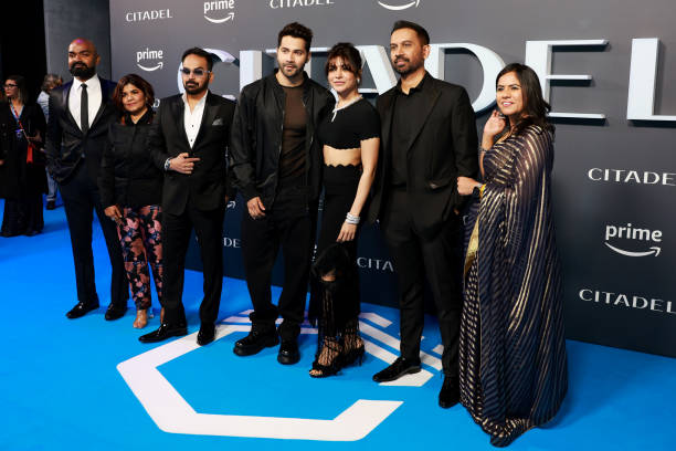 #PriyankaChopraJonas #RichardMadden #VarunDhawan #SamanthaRuthPrabhu #RajAndDK at the #Citadel premiere in London