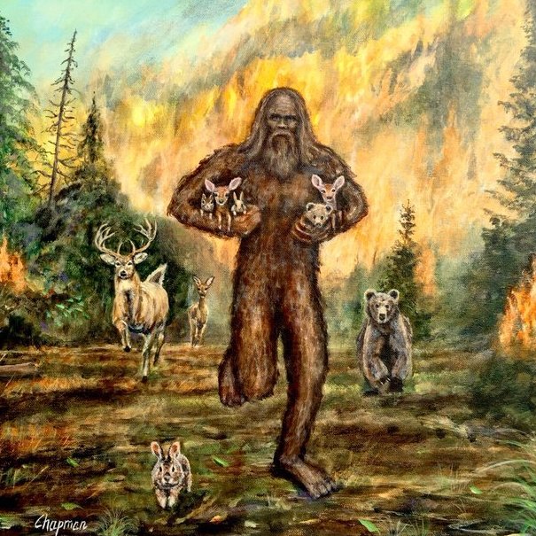 Travis Chapman
#Bigfoot #cryptid #NatureGuardian #fantasyart #woods #forests #wildlife