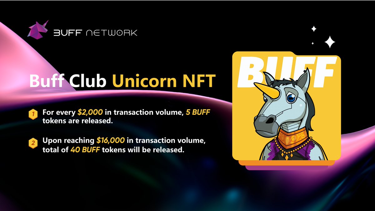 BuffNetworkDex's tweet photo. Learn more about our #BUFFClub Unicorn NFT👇
#Web3 #Web3Community $BUFF https://t.co/Rvg4lt6rhJ
