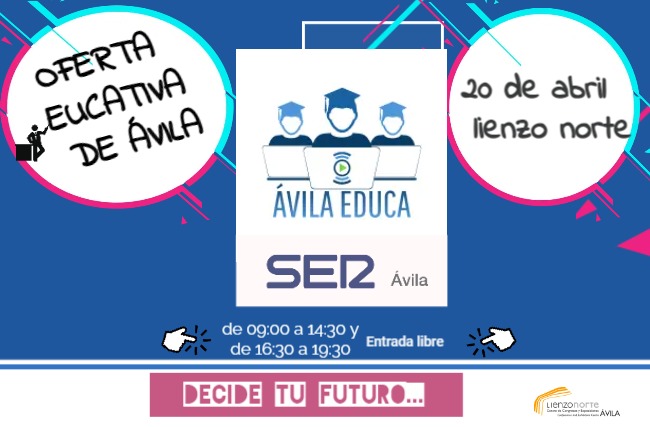 📚¿Te preocupa tu futuro,o el de tus hijos? podemos ayudarte,visita la #IFeriaÁVILAEDUCA
Jueves 20 , mañana y tarde, entrada libre en <a href="/LIENZONORTE/">Lienzo Norte</a> #FP #Oposiciones #cursos #FPDUAL #idiomas #Música #arte  mira la oferta educativa que tenemos para ti   👇
cadenaser.com/castillayleon/…