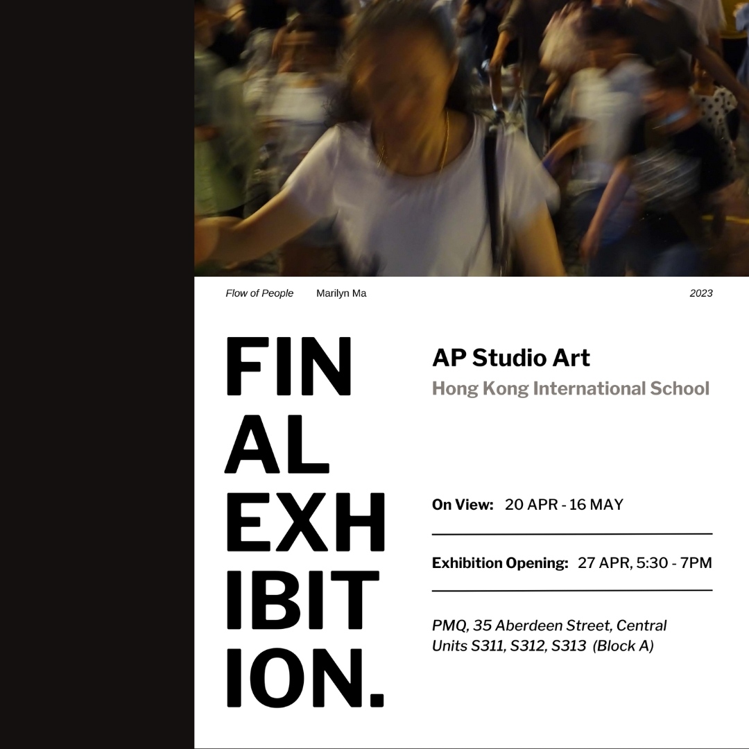 Come visit the final #HKIS AP #Art #Exhibition of the year at #PMQ in Central, on view from April 20 - May 16, with a special Exhibition Opening event on April 27 from 5:30-7:00pm. See you there! 🎨 by Raz Turner '23