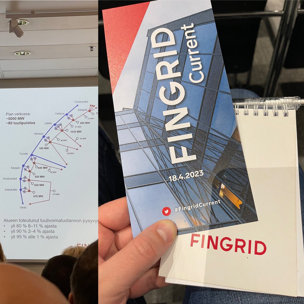 Eilen oli <a href="/fingrid_oyj/">Fingrid Oyj</a> Current tilaisuudessa erittäin ajankohtaista asiaa tulevaisuuden sähköverkoista. ⚡️Vihreä murros on täällä! 🌿🌲Tämä vaatii meiltä kaikilta töitä, mutta onnistumisen mahdollisuudet ovat käsillä. 🛠️👷🏻‍♂️ #FingridCurrent #sähköverkko #siirtoverkko