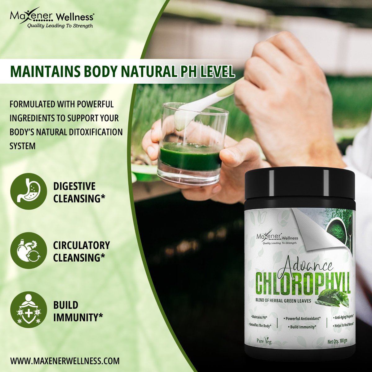 maxenerwellness's tweet photo. How to maintain body's natural pH level?

🔥 Health Expert claims and research shows that "Chlorophyll" can do many things, like boost red Blood Cells, help with Weight Loss, heal Damaged Skin, Neutralize Toxins, Reduce Gut Inflammation, and Prevent Cancer. https://t.co/GAPP2stsQz