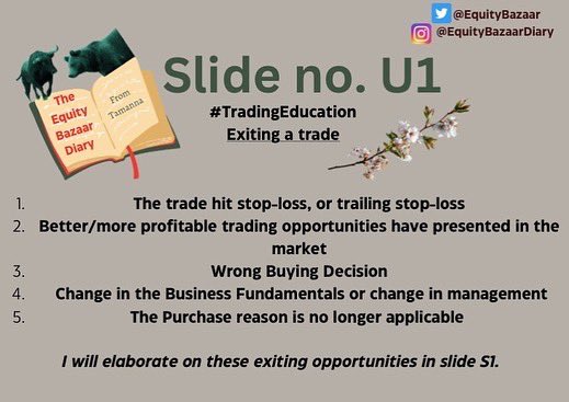 EquityBazaar's tweet photo. Exiting a trade
Stay tuned for more finance and stock market tips.
#market #stockmarket #finance #financetips #exit #slides #education #trading #tradingstrategy #equitybazaar https://t.co/2NVJ9rkPTA