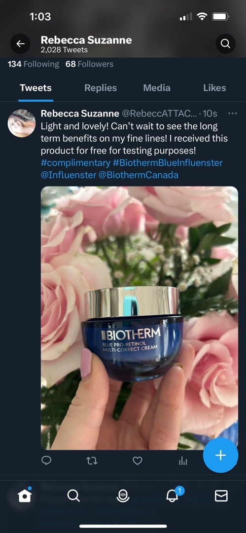 RebeccATTACK16's tweet photo. #complimentary #BiothermBlueInfluenster @Influenster @BiothermCanada https://t.co/zB3YU14C8s