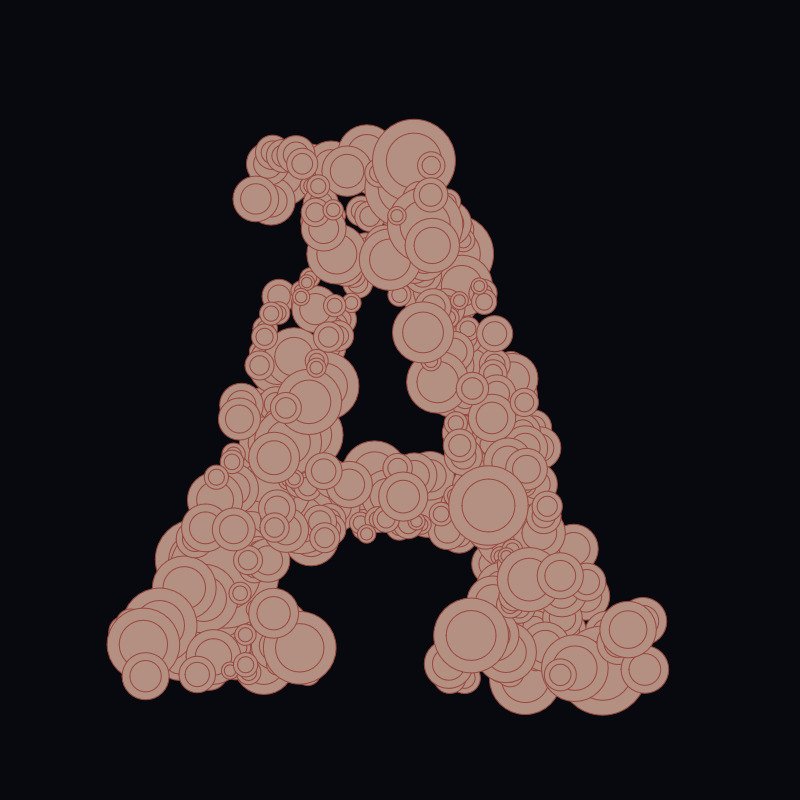 arachnic's tweet photo. Why should Instagram have all the fun. Catching up Twt on my #36DaysOfType meets #generativeart! A 🧵.
Starting with a fave - #CirclePacking.
#creativecoding #typography #36daysoftype2023 #36days_a #artxcode #codeart #creativecoding #p5 #p5js #processing #formfollowsf_x https://t.co/yu4lko5C5R