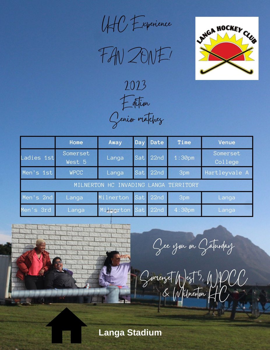 LHC Experience FAN ZONE! for SENIORS .
Hockey is baaaack. 
Second weekend of hockey action! <a href="/damanev_vuyo/">Ryan ®️</a> <a href="/owenmaqula/">OWEN</a> <a href="/BayandaSimetu10/">YUPI</a> <a href="/ssimetu/">Siyabulela Simetu</a> <a href="/cingo_84/">Waya_11</a> <a href="/Phumz1982/">Phumzile Malotana</a>
