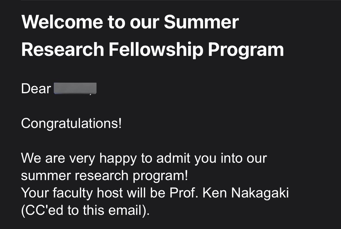 Just got admitted to UChicago summer research program 🤩