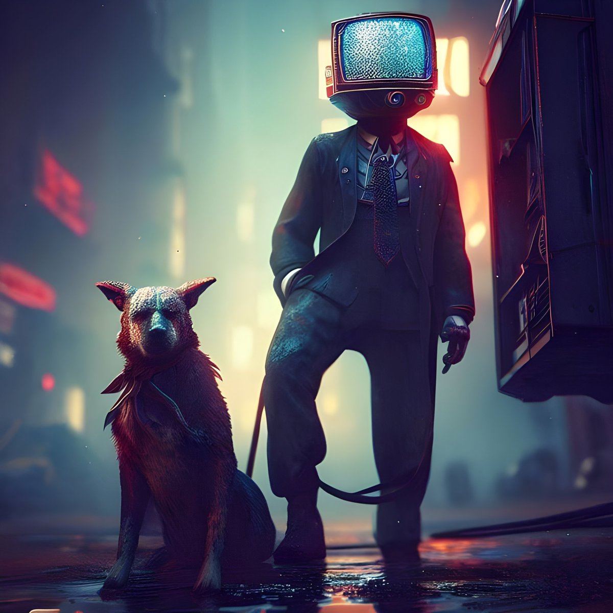 "A VisionHead and his Dag - made with @NightCafeStudio 

#aiart #nightcafe #digitalart creator.nightcafe.studio/creation/xs6Jf…