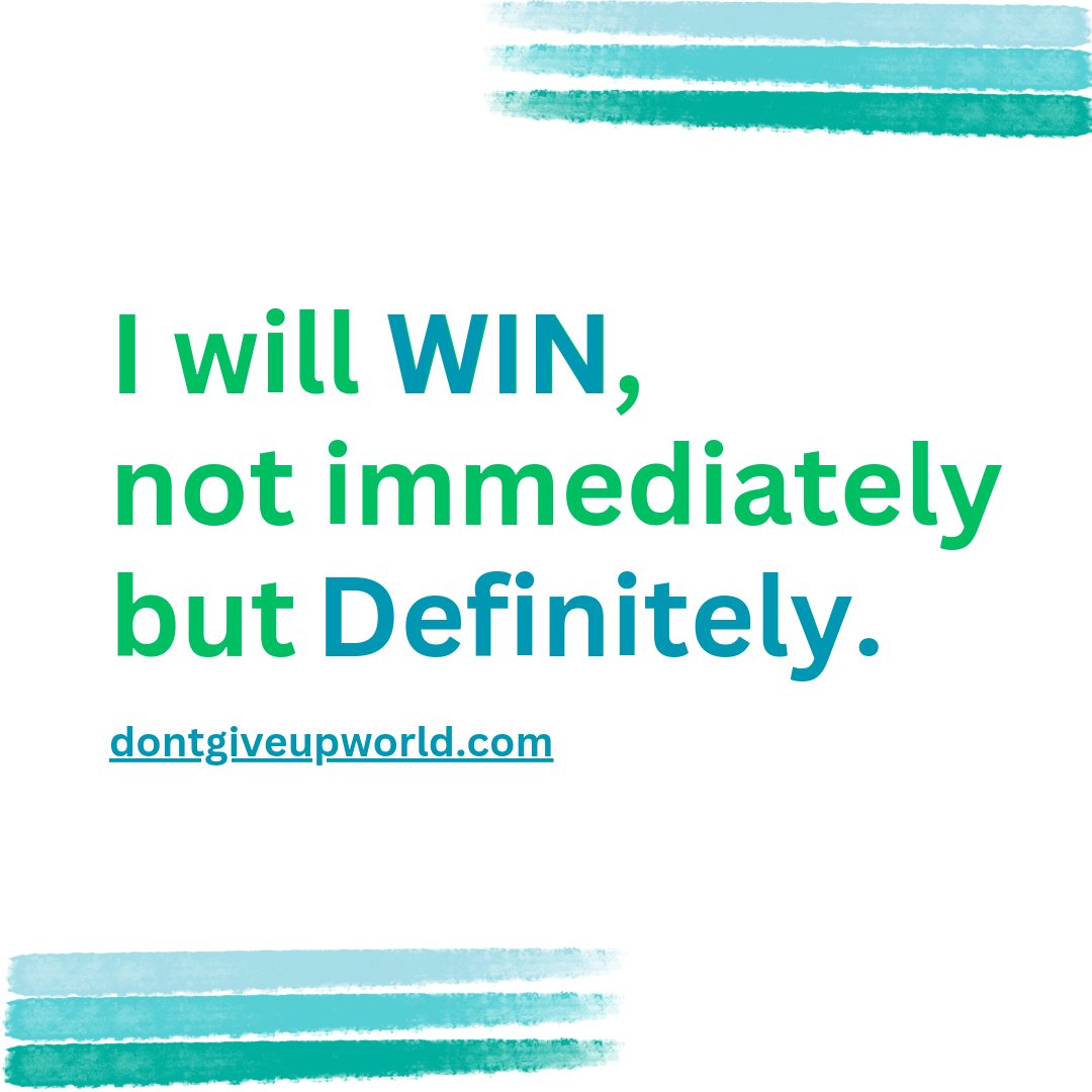 'I will WIN, not immediately but Definitely.'

Visit dontgiveupworld.com to know more!

#dontgiveupworld #win #immediately #chase #powerful #success #final #never #learning #limit #happy #simple #emotions #motivation #inspiration #dream #work #intellegencequotes #intellectual