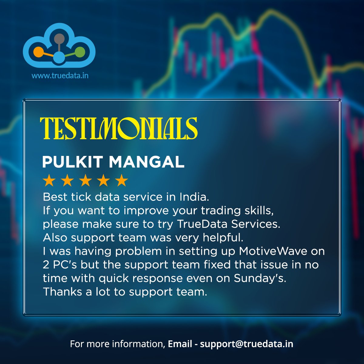 truedata1's tweet photo. 🙏Thank you so much for your positive review. We take pride in giving outstanding service to every customer and we're overjoyed to receive positive compliments and appreciation
https://t.co/sCALXEEtSE
#TrueData #happycustomer #MotiveWave #velocity #optiondecoder #optioninterest https://t.co/TdUCDqhSP7