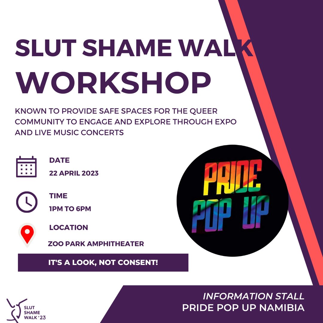 slutshamewalk's tweet photo. 3 DAYS TO GO WINDHOEK #SLUTSHAMEWALK WORKSHOP will take place directly after the protest at Zoo Park Amphitheater, where the protest ends. We cannot wait to engage, connect&network, learn and exchange knowledge from each other! ITS A LOOK NOT CONSENT! See you!
#endrapeculture https://t.co/jCN6YiWjLA