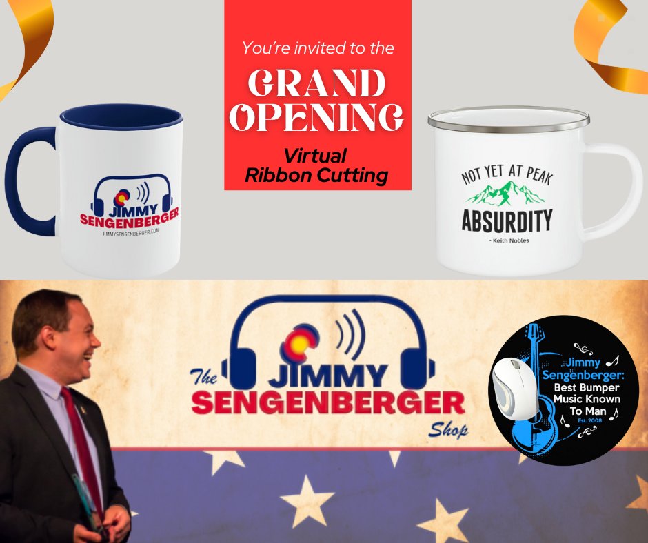 SengCenter's tweet photo. You're invited to the Virtual Ribbon Cutting for The Sengenberger Shop ๐ NOW thru Saturday at https://t.co/QJExPvyDMu! ๐ฅณ
With a fun line of patriotic & thematic products ๐บ๐ธ Use code RIBBON23 for 10% off! ๐
#JimmySengenberger #Shop #Reagan #ColoradoNews #NineWords #copolitics https://t.co/MeQesymBvv