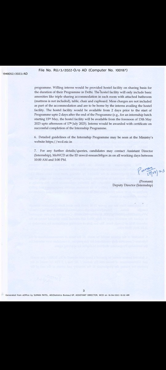 Econres4India's tweet photo. 📢 Paid internship at Ministry of women and child development. https://t.co/g2Tg6SHkge