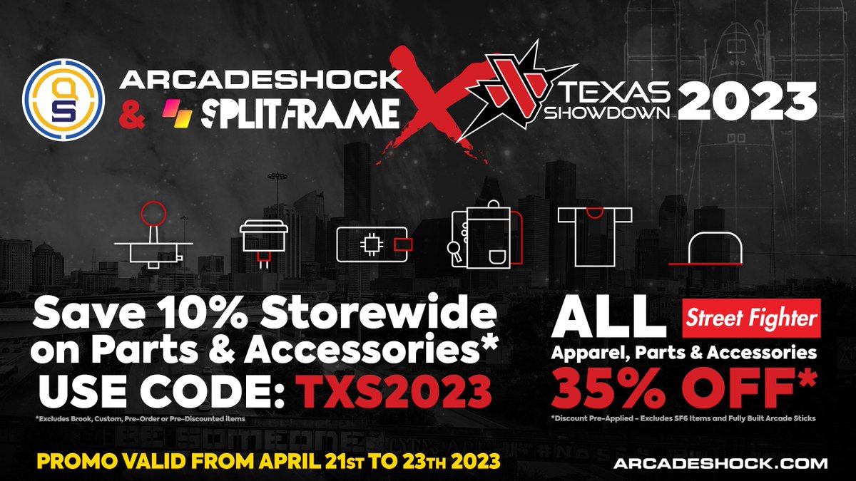 ARCADESHOCK PRO FGC GEAR LOS ANGELES on Twitter "TEXAS SHOWDOWN DAY TWO Save 10 Storewide
