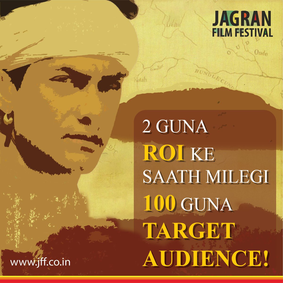 jagranfilmfest's tweet photo. Better ROI with maximum reach!
100 million people, 100 days, across 10 states in India. Be a part of the World’s Largest Traveling Film Festival: #JFF Jagran Film Festival and engage your target audience like never before.
#JagranFilmFestival #FilmAndFood https://t.co/wITomh5u9N