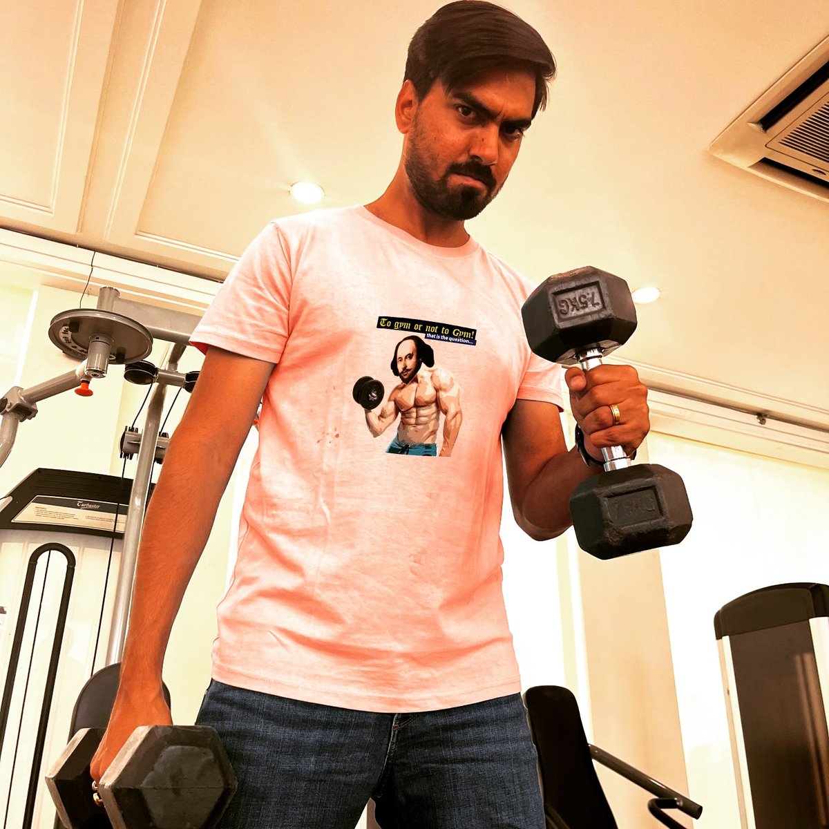 UnibrowCreation's tweet photo. Get your 'Shakespeare in the Gym' TShirt now! For all of us who need motivation to hit the gym, Shakespeare inspired this timeless question, "To Gym or not to Gym, now that is the question" 100% Premium Quality Cotton TShirts to keep your body cool!
Shop- https://t.co/DB7KQooF1h https://t.co/r4oZaYAAxI