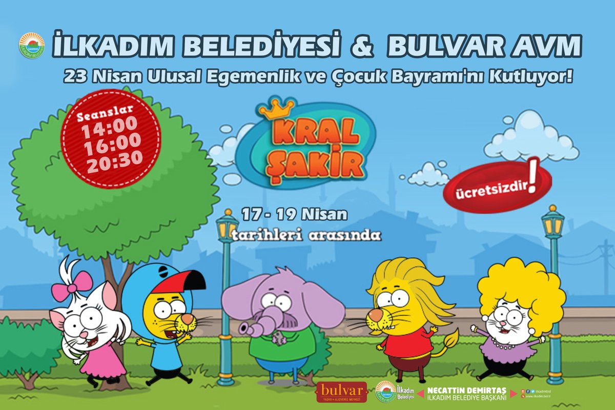 ilkadimbld's tweet photo. 📣Haydi çocuklar sürpriz aktiviteler ve Kral Şakir ile tanışmadıysan bugün son gün..‼️
⏰14:00'da başlayacak ilk seansımıza senide bekliyoruz...!👀🫵😍
#etkinlik #şenlik #çocuk #ilkadım #bulvaravm #komedi #kralşakir https://t.co/pbjJf9kCAG
