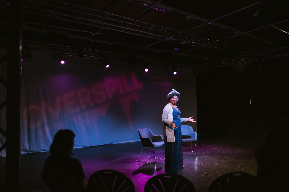 Last night saw the launch of Overspill: Presences, Processes &amp; Perspectives, with Dr Sophie Swoffer in conversation with Dr Funmi Adewole Elliott. See the full Change Makers 2023 programme here: shuperformance.co.uk/change-makers-… #Sheffield #theatre

📸 Make it Matte Black