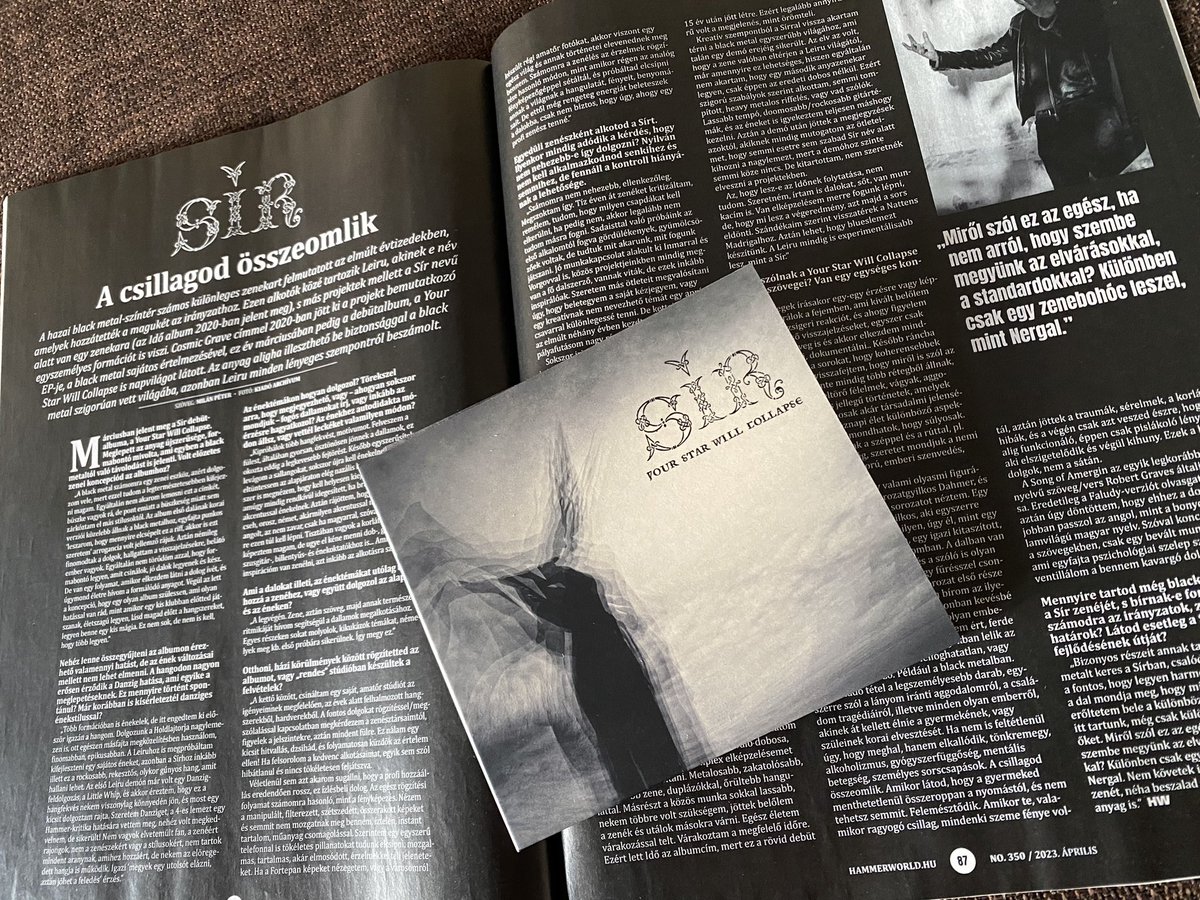 sunmoonrecords's tweet photo. 2 pages in depth interview with Sír in the actual issue (350) of the legendary Hungarian magazine HammerWorld magazin #onlyprintedisreal #buymorerecords #sunandmoonrecords order Sir releases here : https://t.co/akGJZa0Ql7 https://t.co/FcaEDqkevM