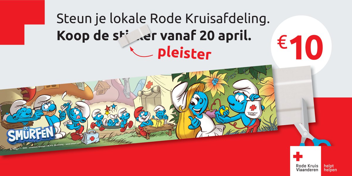 RKKortrijk's tweet photo. Steun jij vanaf 20 april onze lokale werking met de aankoop van een pleister? De Rode Kruis pleisters zullen vanaf 20 april voor de prijs van €10 te koop worden aangeboden aan supermarkten, kruispunten, bij onze vrijwilligers en ook online via:
https://t.co/L3jlO19i4j https://t.co/v7wwrj5fjt