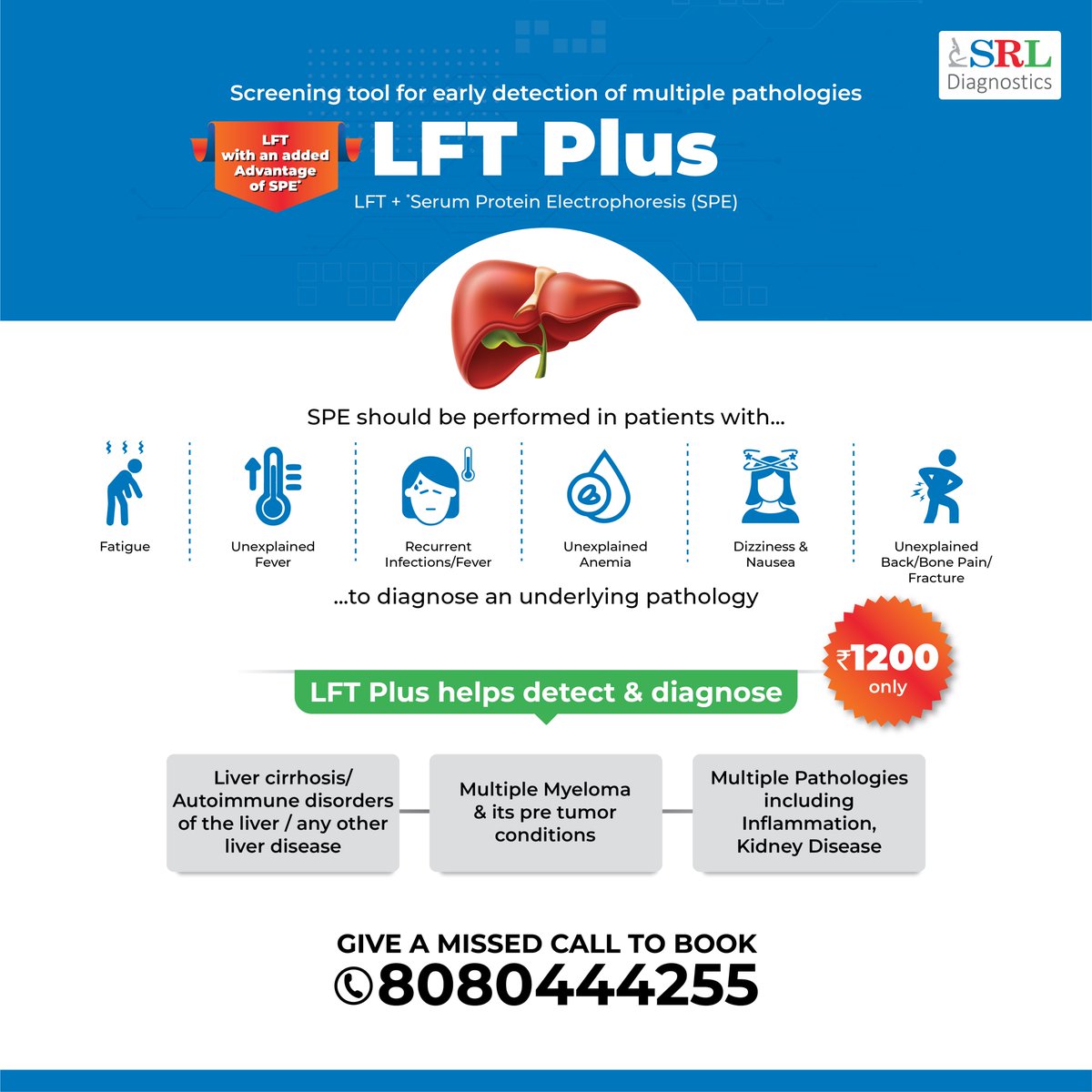 This World Liver Day, SRL Diagnostics is elated to launch LFT Plus (Liver function test + Serum Protein Electrophoresis)