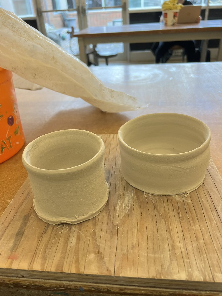 theathbar's tweet image. My first two pieces from my ceramics class! Sadly they got too dry so they had to be scrapped but I was still happy I could make something at all #ceramicsclass #playwithclay #SFCC
