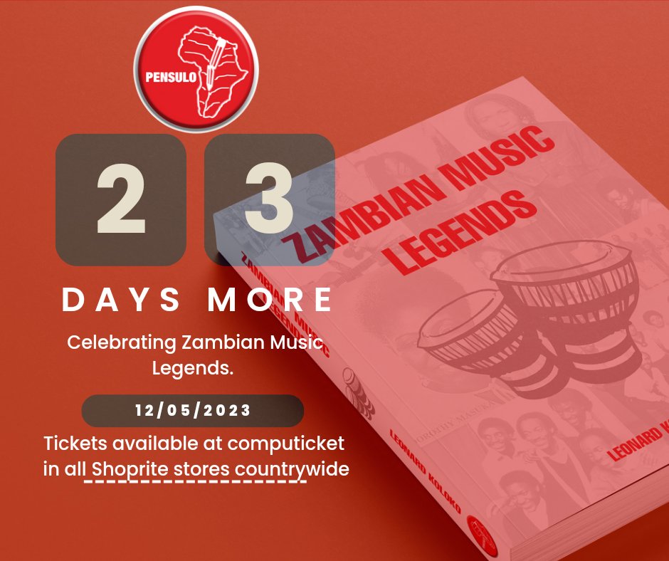 Pensulo2013's tweet photo. The excitement is building! Get your tickets for the Celebrating Zambian Music Legends Book Launch.  

Tickets available at computicket in all Shoprite stores countrywide.

.
.
.
#legend #booklaunch #LusakaZambia #ZambianMusic #concert #legacy https://t.co/0KeecBxrbG