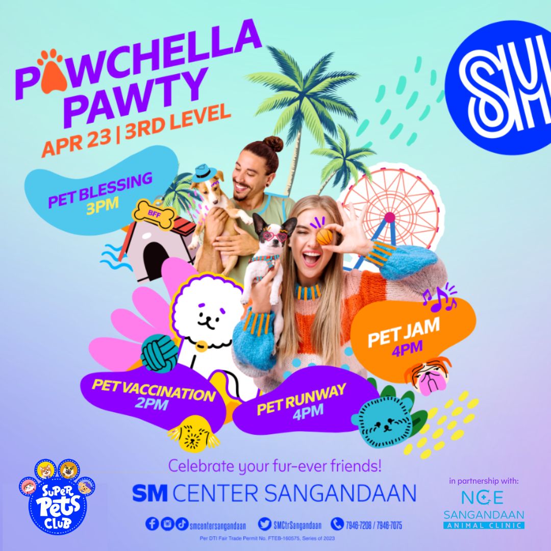 SMCtrSangandaan's tweet photo. Enjoy #EverydayFunAtSMSangandaan as we celebrate #SummerTimeAtSM! 📷📷📷

Bring your pets in costume and get in the groove for meowr fun arftivities on Pawchella Pawty this April 23, Sunday at the 3rd Level. https://t.co/QDGSGKSeIM
