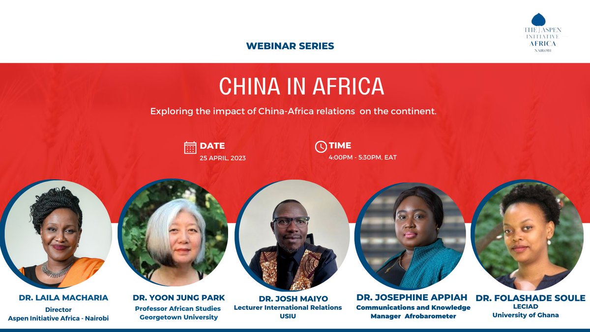 As China's influence in Africa grows, it is essential to understand the socio-economic and political implications for the continent's development.

Join us for the #Chinainafrica webinar on 25th April at 4 pm (EAT) as we engage experts on the topic.