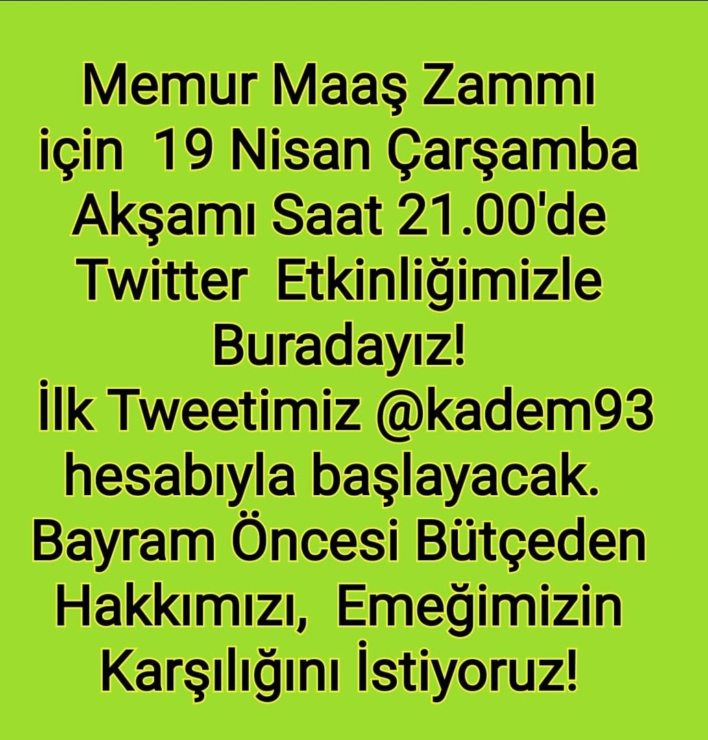 Çok Acil !
#BayramMüjdesiEkZam 
GELSİN!!
<a href="/vedatbilgn/">Vedat Bilgin</a>