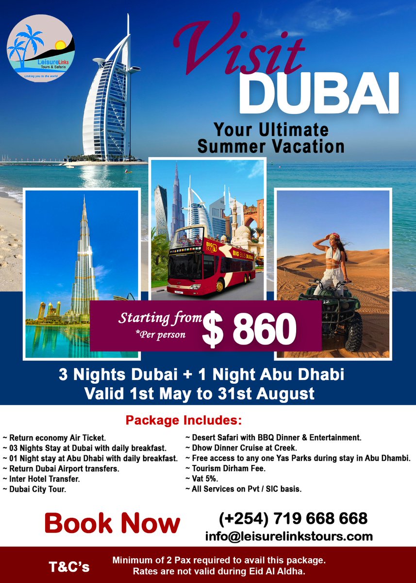Who said you need a lot of cash to visit Dubai? Give the gift of the most beautiful day ever and come admire Dubai and Abu Dhambi magnificent beauty.
#dubailuxurybeachhotel #dubaitourpacakages #dubaideals #Dubai #leisuredeals #luxurytravel #luxurytour #holidaypackages  #vacations