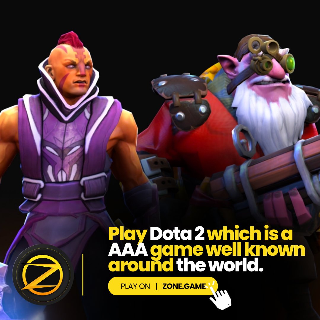 On Zone, you can play Dota 2 which is a AAA game well known around the world. Test your gaming skills and earn rewards.
Play zone.game NOW!

#PlayToEarn #Algorand #ZoneGames