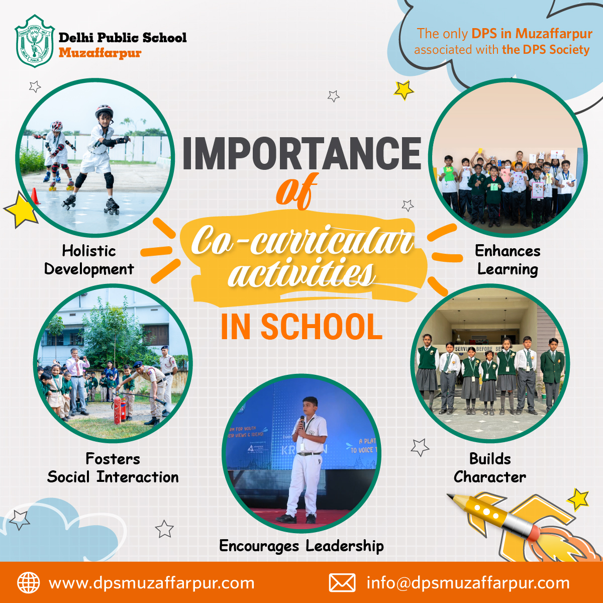 DPS_Muzaffarpur's tweet photo. Discover the power of co-curricular activities in shaping well-rounded students and fostering a sense of community.
#delhipublicschoolmuzaffarpur #cocurricularactivities #holisticdevelopment #enhancelearning #buildscharacter #dpssociety #delhipublicschoolmuzaffarpur https://t.co/XhKp9KDV0P