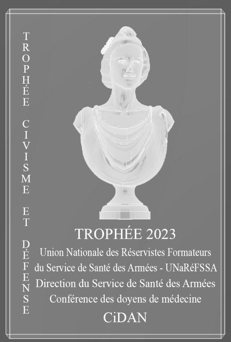 u_fssa's tweet photo. trophée civisme et défense 2023 du CIDAN remis à l’UNaRéFSSA par le président de la commission de La Défense et des armées dans les salons du sénat pour initiative et proposition des « cadets de santé » au SSA et à la conférence des doyens de médecine. https://t.co/Qv0TpPYwGH