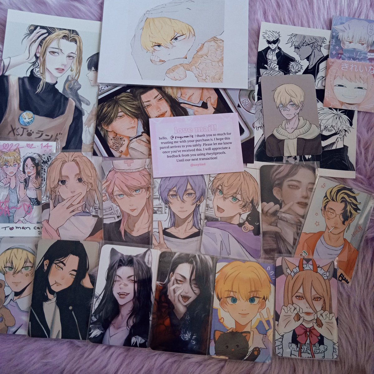 heartsfuyu's tweet photo. ㅤㅤㅤ   「 † #fu_mails！」
ㅤㅤㅤㅤㅤㅤㅤ  ✰ 
ㅤㅤ   ✫・゜ #seyiiproofs

💌 : umiiyak pero tears of joy 🥹 these pretty smol tr haul (ft. power) arrived safely today !! thank you so much for the hassle-free transaction @seyiixd 🤍 ‘til our next one po ~ >< https://t.co/ZN1VhrNrbR