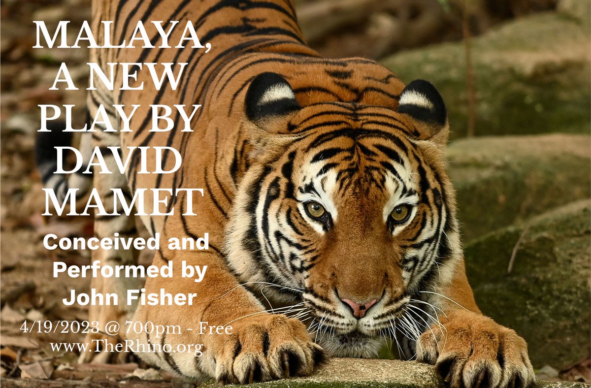 Join me for MALAYA, A NEW PLAY BY DAVID MAMET - conceived and performed by John Fisher - tomorrow, Wednesday, April 19, 2023 @ 700pm at Theatre Rhinoceros, 4229 18th Street, SF - Free - In-Person - Just show up! TheRhino.org
An E.S.P. - The Rhino