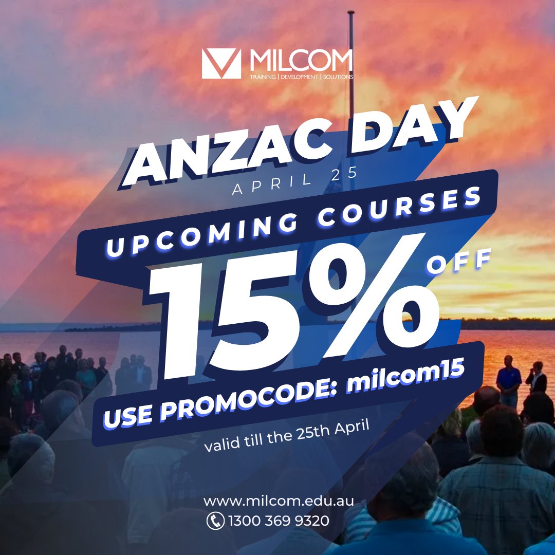 MilcomAustralia's tweet photo. Anzac Day Offer!!! 🎁 
Book and Enjoy 15% Discount on Online Booking Valid till 25th Apr 2023
- https://t.co/V9FqaDPVSk https://t.co/gT5jPHajFO