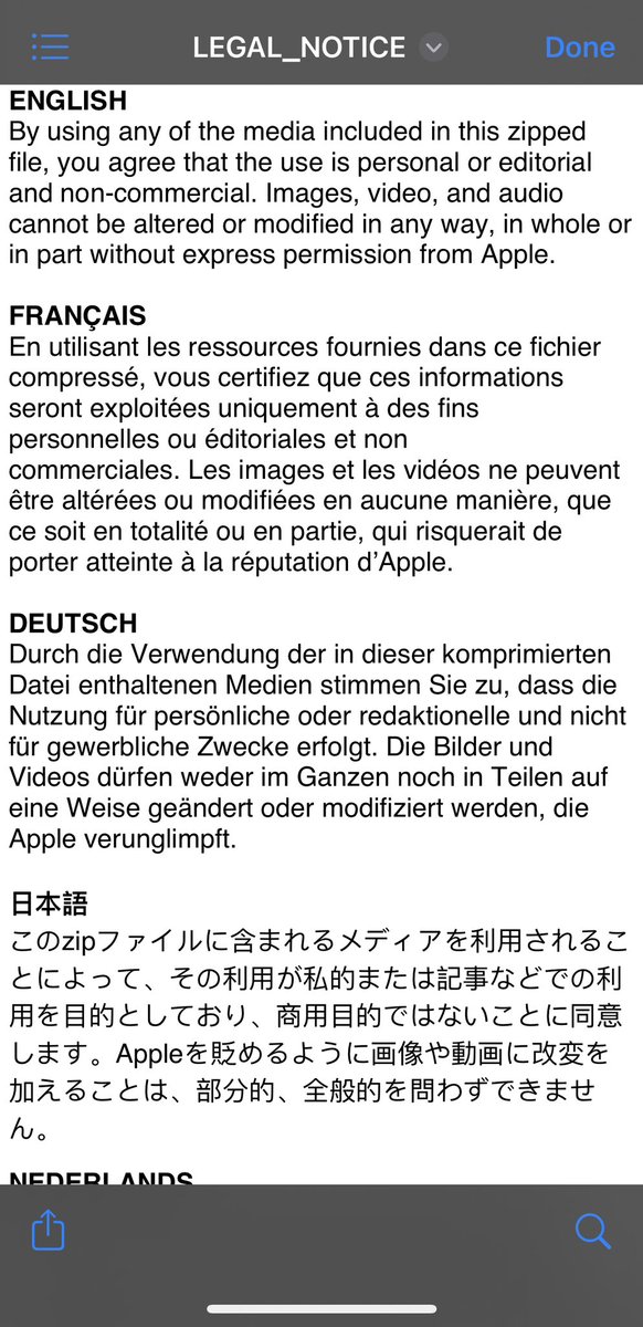 yadish_'s tweet photo. 2. Apple let's you download the official image but as a zip file containing the image and a legal notice which prohibits commercial use and modification of the image. And it does so in 26 different languages.
The ultimate guide to brand protection -courtesy Apple :) https://t.co/ZfPnK7fsUZ